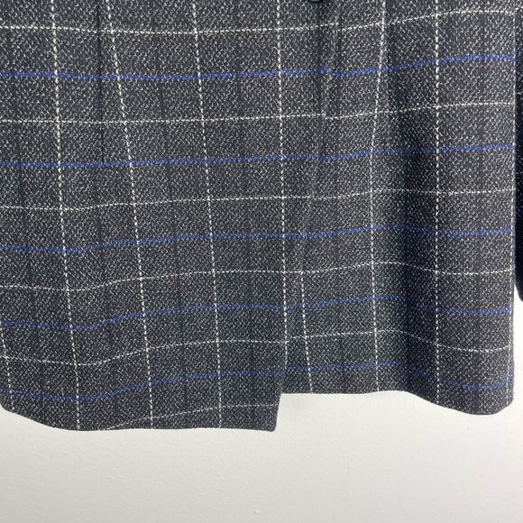 NEW DKNY black white blue plaid button long office preppy blazer jacket 12 - Picture 3 of 8